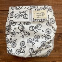 自転車柄【よつばのおむつ/日本製/ハンドメイド】 布おむつカバー （透湿性防水布使用）bicycle,男の子